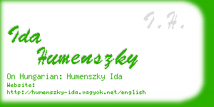 ida humenszky business card